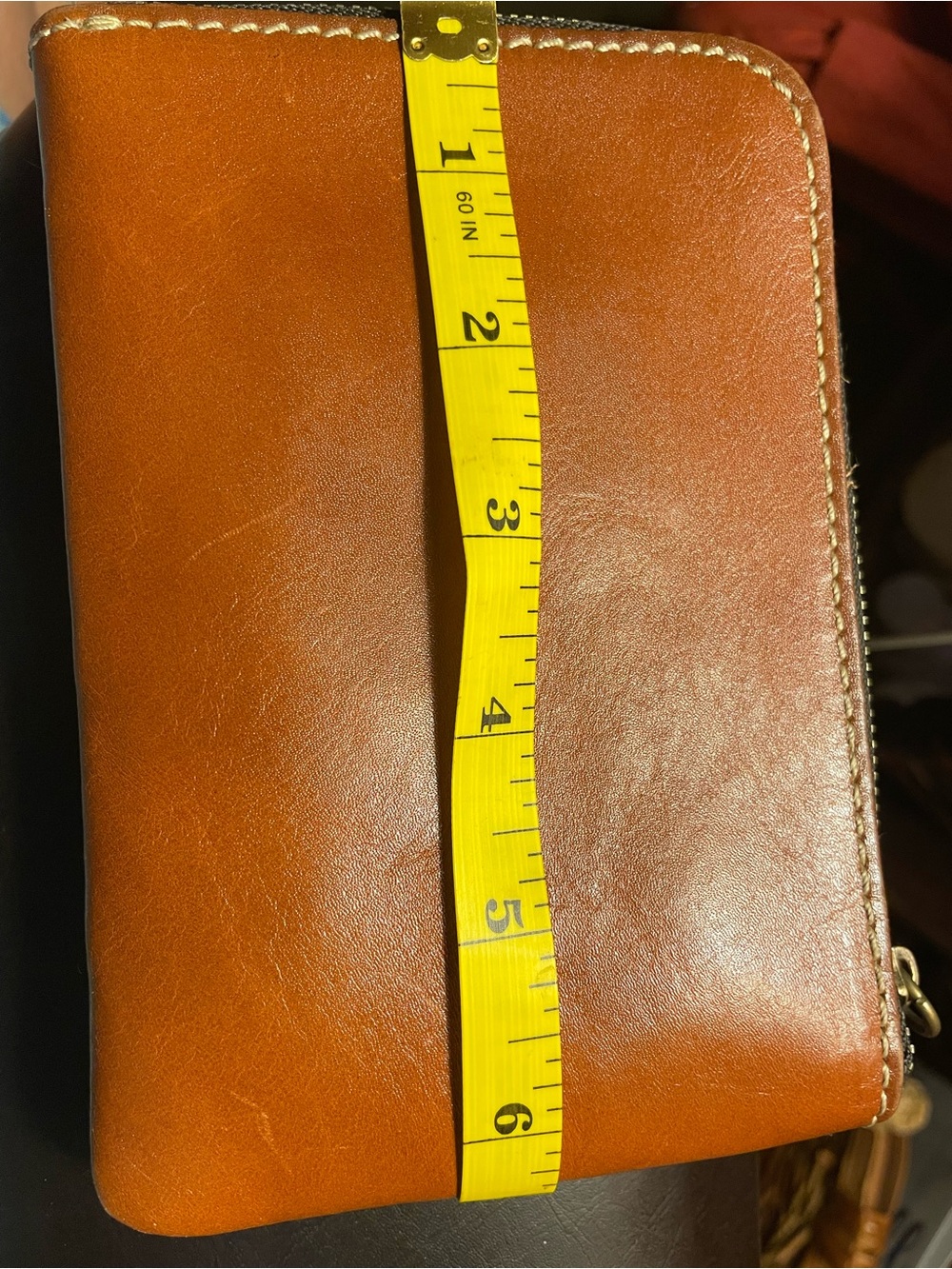 Patricia Nash Cognac Leather Wristlet Clutch - Picture 8 of 8